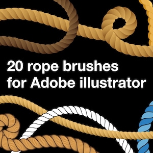 20 pinceaux en corde pour Adobe Illustrator, bibliothèque de pinceaux à motifs