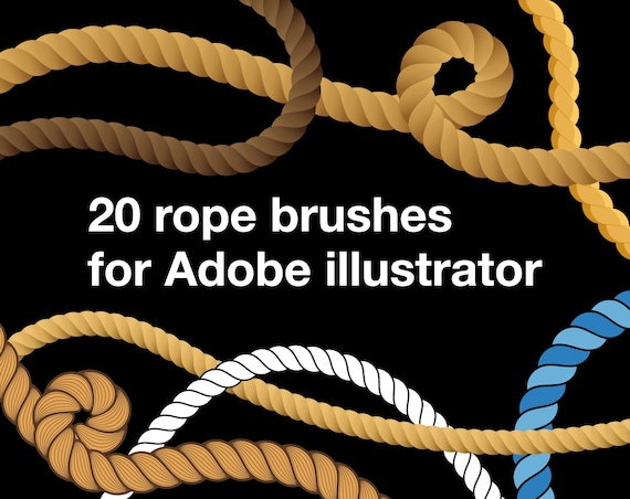 20 Rope Brushes for Adobe Illustrator, Pattern Brush Library