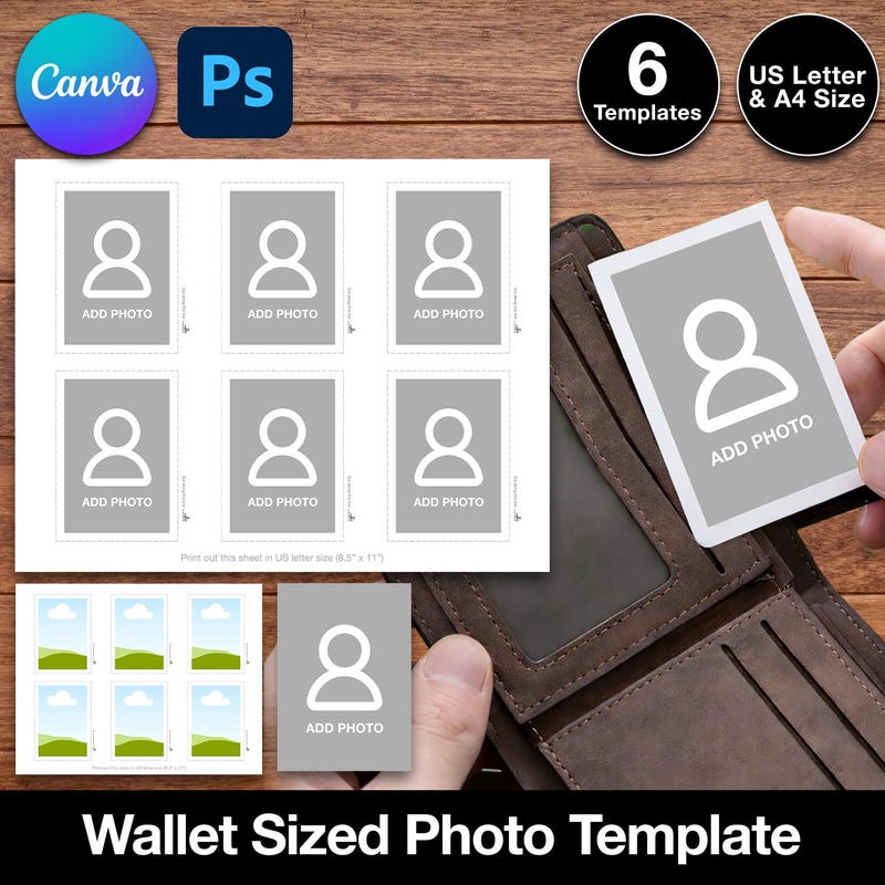 Wallet Size Picture Example Wallet Size Photo Templates - Etsy