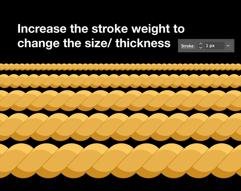increase stroke weight to change size or thickness