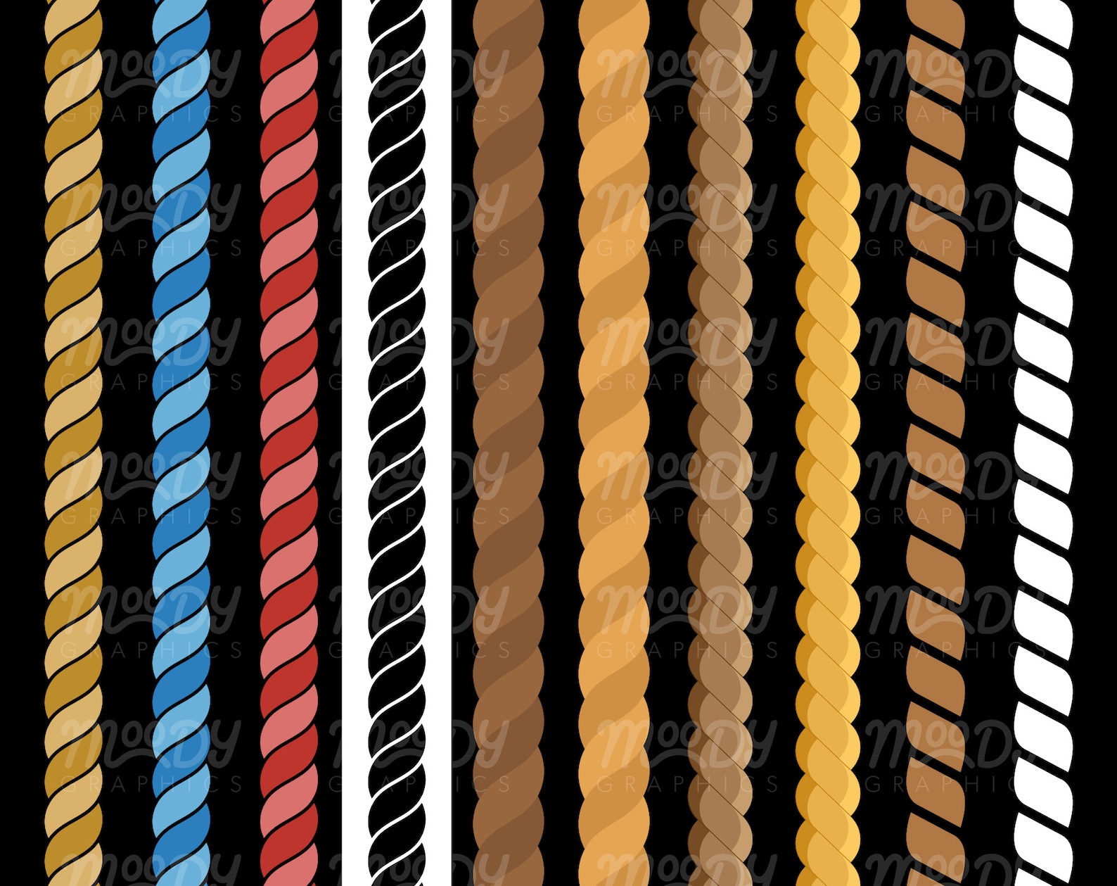 20 Rope Brushes for Adobe Illustrator Pattern Brush Library Etsy