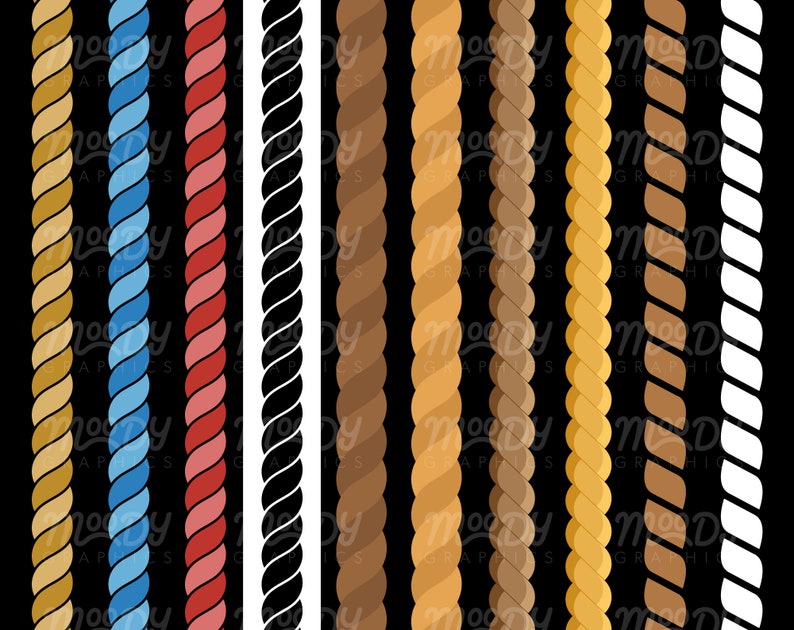 20 Rope Brushes for Adobe Illustrator Pattern Brush Library Etsy