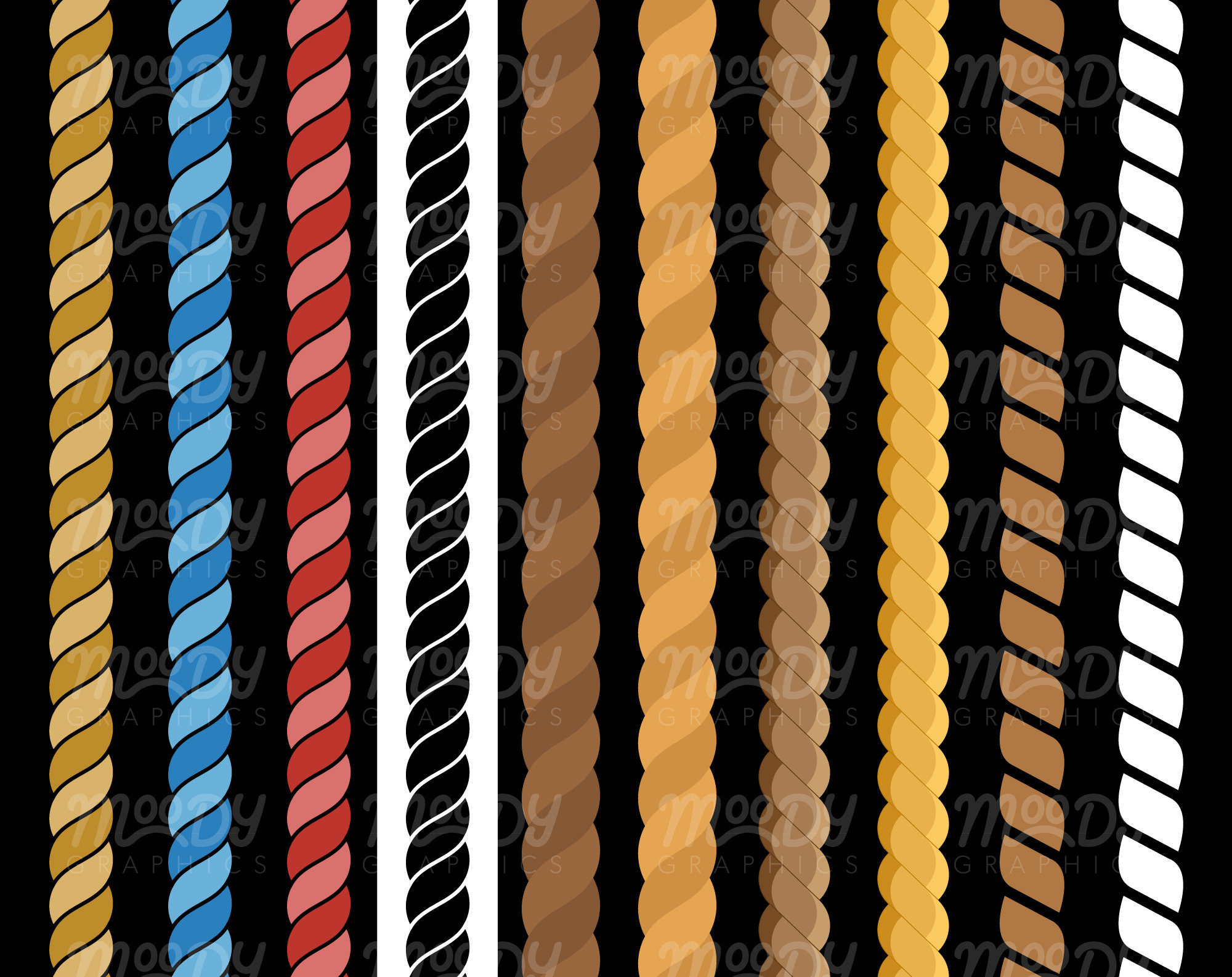 20 Rope Brushes for Adobe Illustrator Pattern Brush Library Etsy Canada