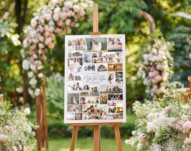 24x36 Canva Photo Collage, Poster Collage Template for 45 Photos, Any ...