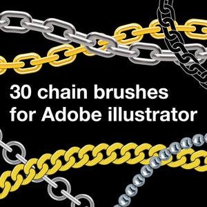 30 pinceaux en chaîne pour Adobe Illustrator, bibliothèque de pinceaux à motifs
