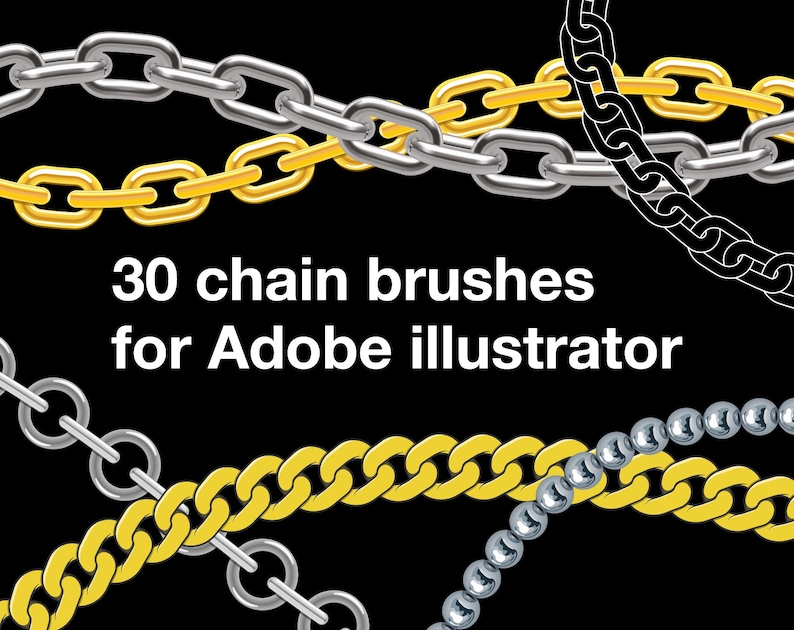 30 chain brushes for adobe illustrator