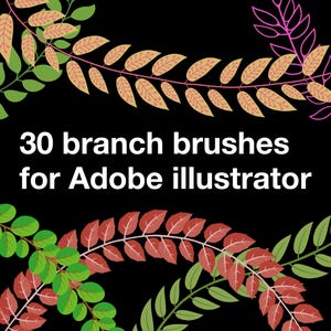 30 pinceaux de branches pour Adobe Illustrator, bibliothèque de pinceaux à motifs