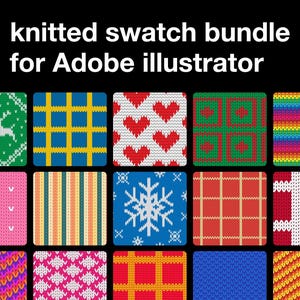Adobe Illustrator Strickmuster-Bundle | Gestrickte Muster, Vektor-Muster, AI-Datei