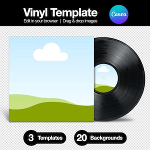 Canva Vinyl Vorlage | Beinhaltet 3 Vorlagen & 20 Hintergrundbilder, Vinyl-Cover-Vorlage, Vinyl-Mockup (Canva)