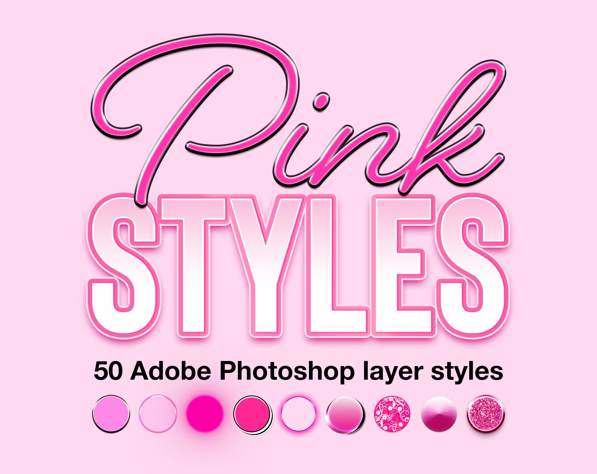 Photoshop Pink Layer Styles | 50 Pink Layer Styles, Adobe Photoshop ...