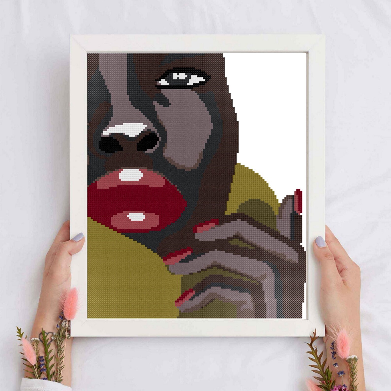 African woman modern cross stitch pattern Black woman Counted Etsy