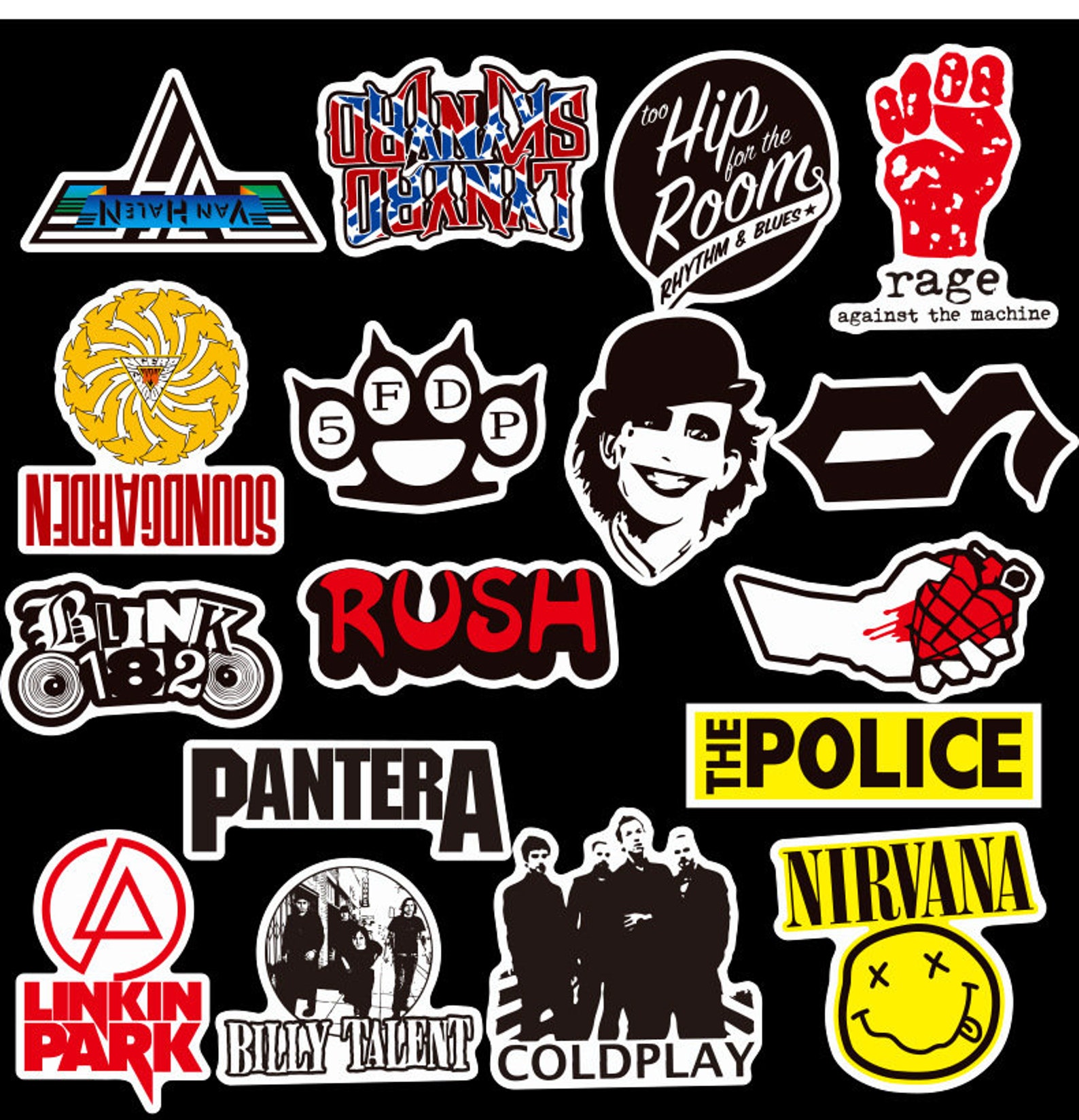 50PCS Rock Stickers Music Band Stickers Band Logo Stickers Etsy