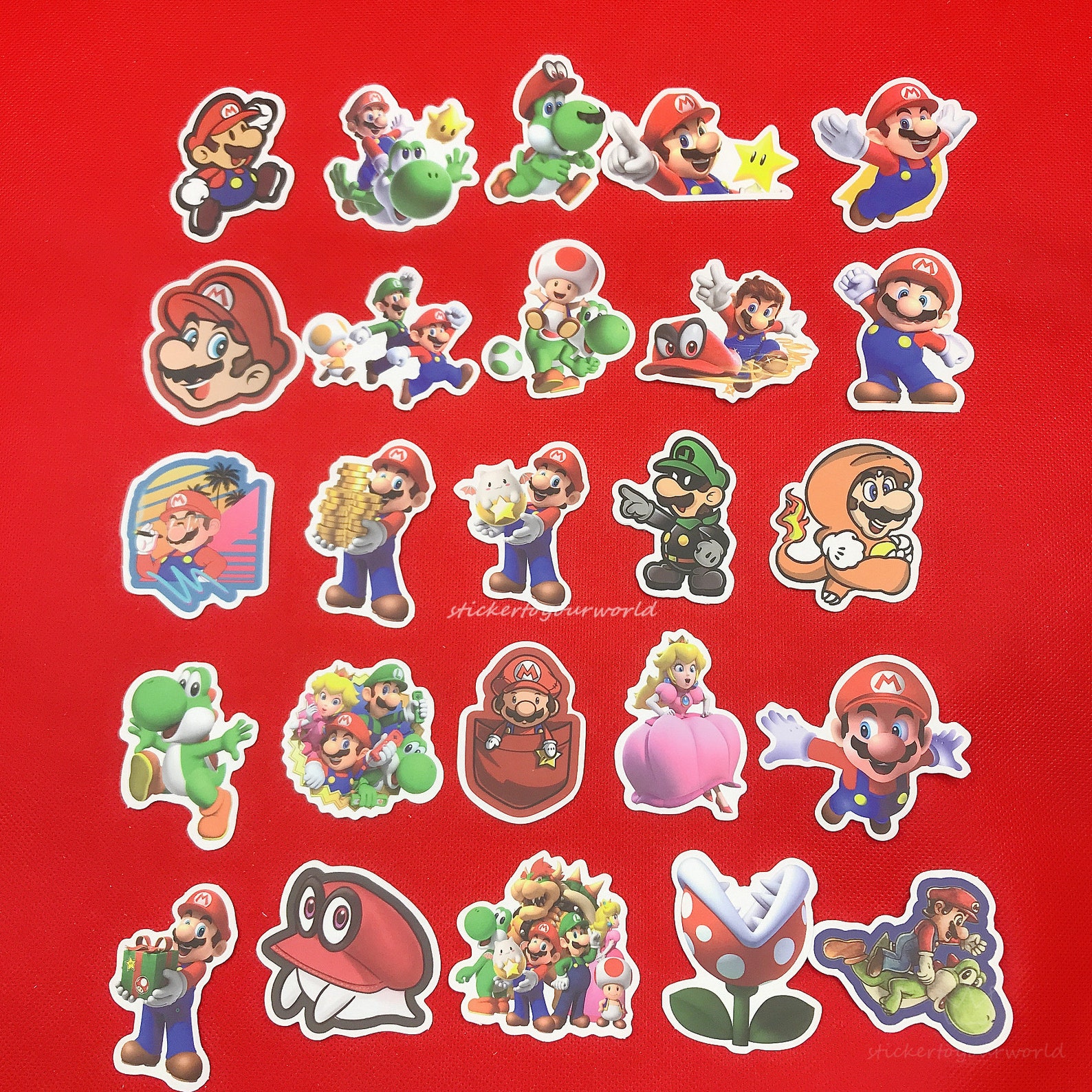 100PCS Super Mario Stickers Pack Waterproof Vinyl Etsy