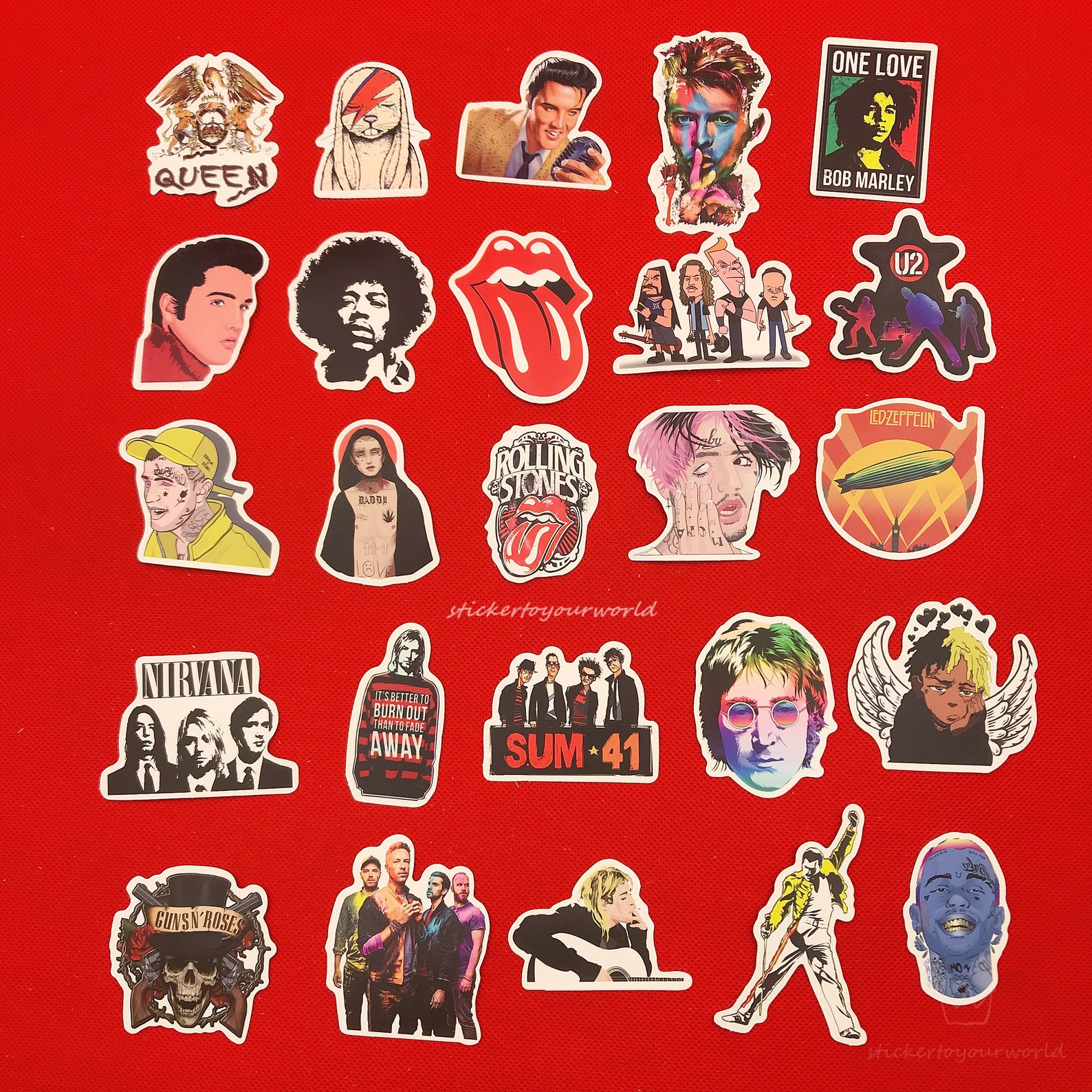 200 Adesivi Rock Band Impermeabili - Per Auto, Moto, Laptop E Skateboard | Design Rock And Roll