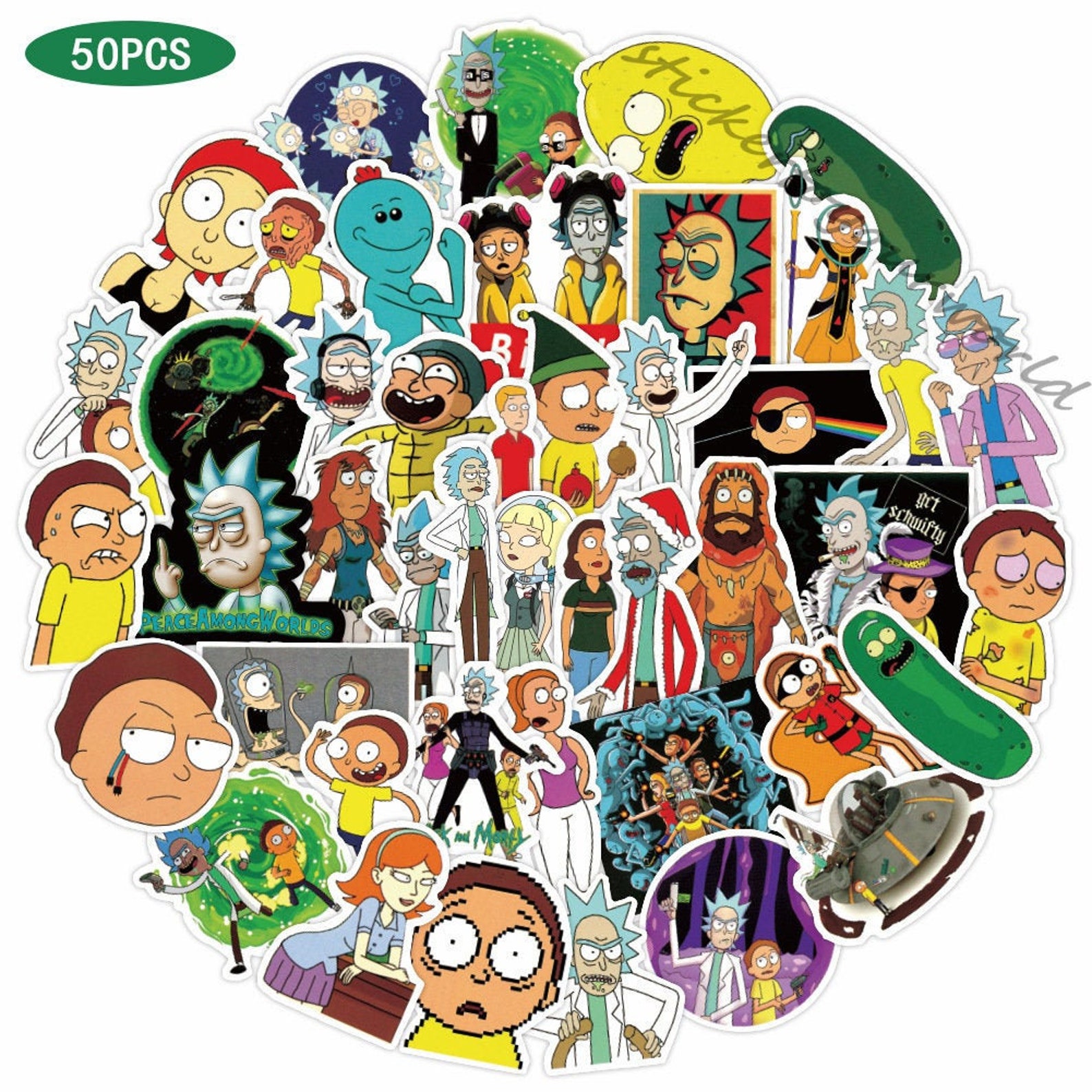 50PCS Rick and Morty Stickers Waterproof Vinyl StickerDecal Etsy
