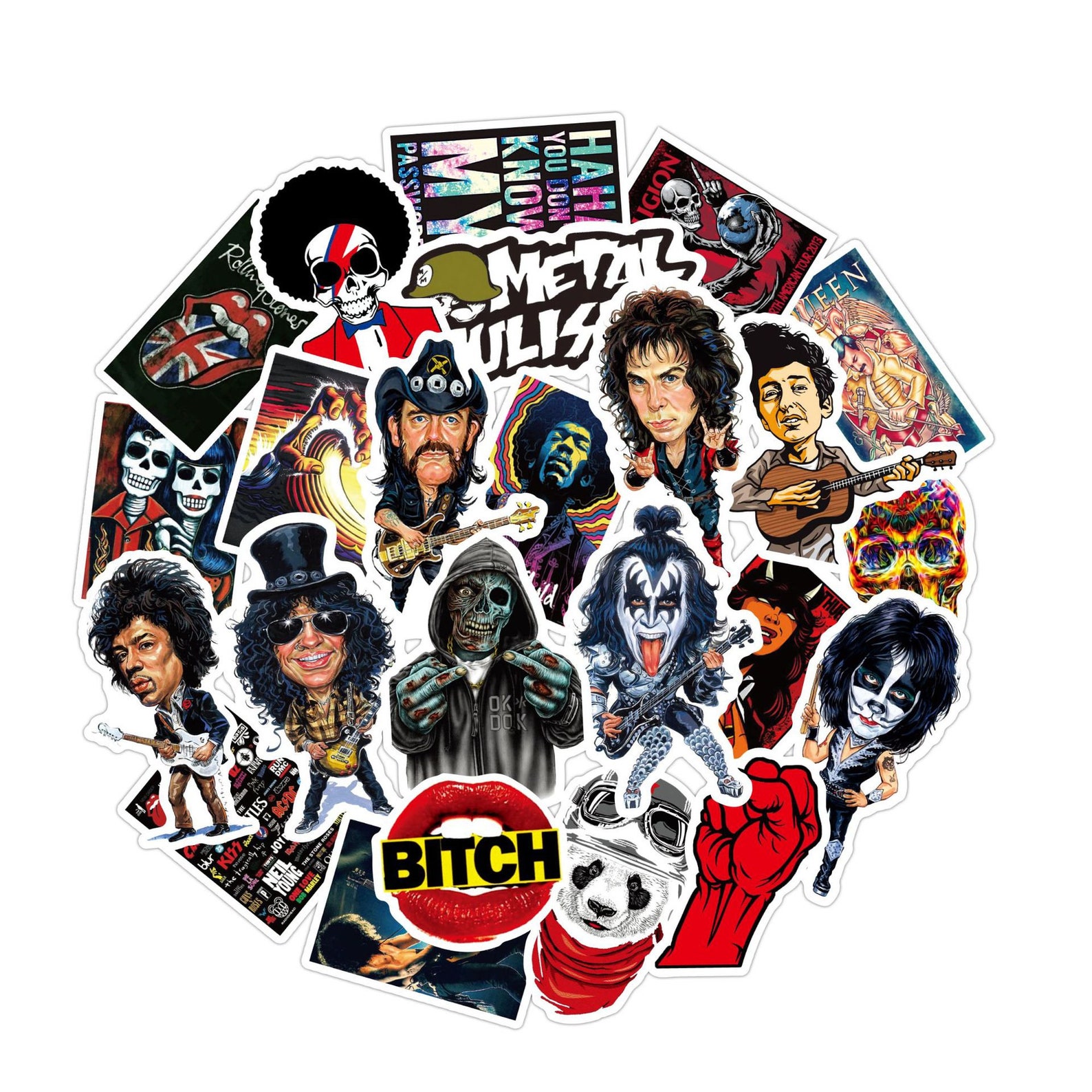 50PCS Rock Stickers Rock Star Stickers Etsy