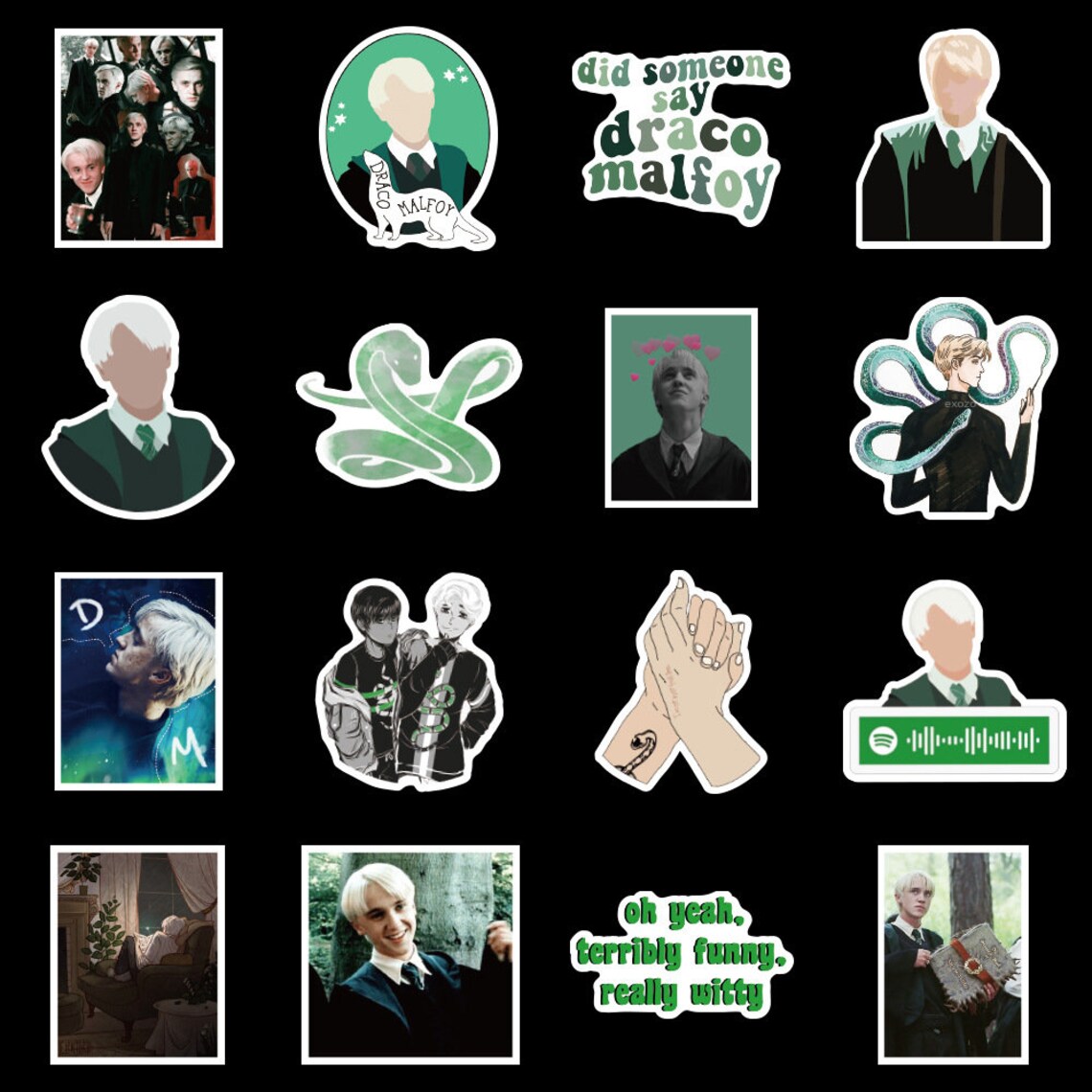 50PCS Draco Malfoy Stickers Cartoons Cute Stickers Harry Etsy