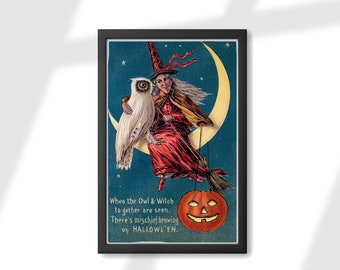 Halloween Witch HD Canvas print Painting Home Decor Picture Room Wall art 109552