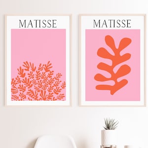Conjunto de 2 gravuras de Matisse, pôster da exposição de arte Henri Matisse, Papiers Decoupes, gravura de Matisse, pôster de arte, pôster de museu