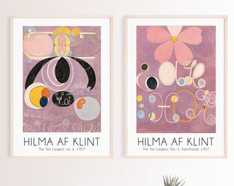Hilma Af Klint Print Set Of 2, Abstract Art Exhibition Poster, Hilma Klint Wall Art, Art Poster, Museum Poster, Art Print Set
