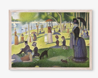 A Sunday on La Grande Jatte by Georges Seurat, Vintage Wall Print, French Art Print, Birthday Gifts, Wall Art