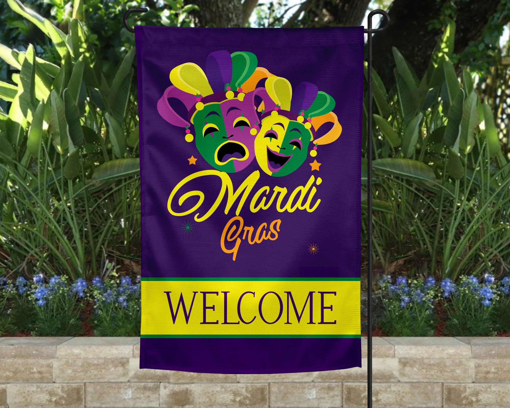 mardi gras yard lights