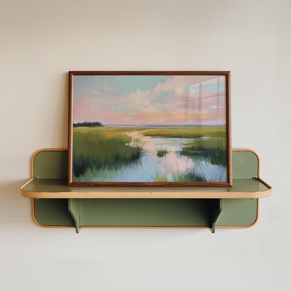 Pastel Marsh Painting, Southerner Decor, Coastal Summer Wall Art Print, Beach House Pastel Painting, Dorm Room Decor, Low Country