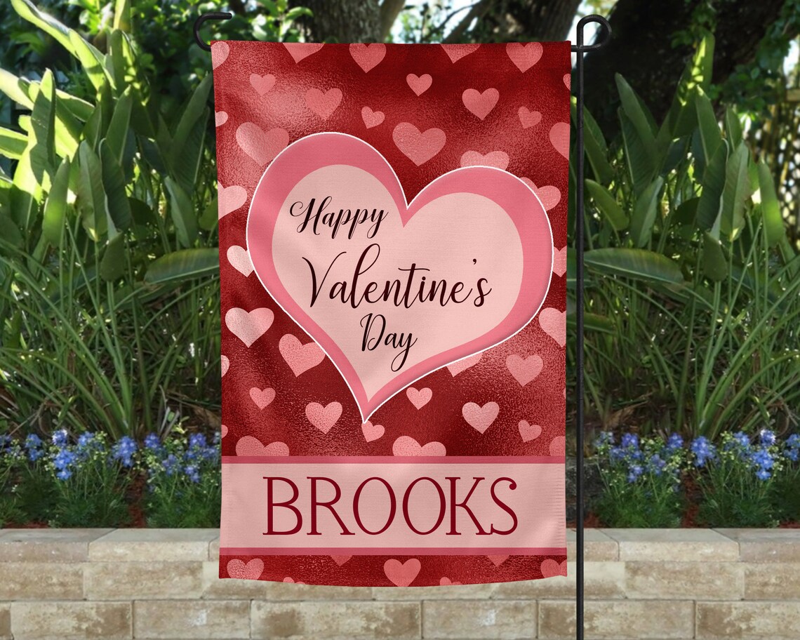 Valentines Day Garden Flag Personalized Garden Flag | Etsy