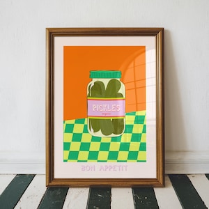 Pickle Wall art Print, Pickle Lover Gift, Kitchen Wall Art Decor, Italian Food Lover Gift, Romantic Decor, Aesthetic Home Decor