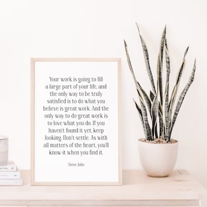 Citaat van Steve Jobs, poster van Steve Jobs, inspirerende muurkunst, citaat kunst aan de muur, motiverende wanddecoratie, slaapkamer wanddecoratie