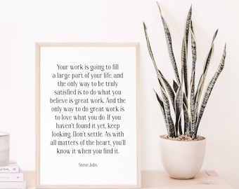Steve Jobs Quote, Steve Jobs Poster, Inspirational Wall Art, Quote Wall Art, Motivational Wall Decor, Bedroom Wall Decor