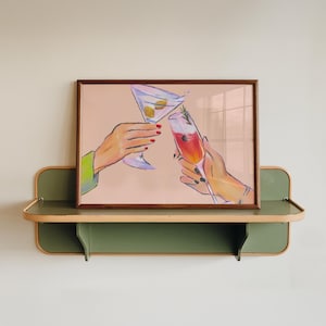 Cheers! Colorful Cocktail Art Print, Bar Cart Decor, Cocktail Poster, Kitchen Home Decor, Party Wall Print, Trendy Home Decor