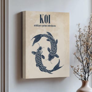 Impresión de pintura de pez koi, decoración japonesa para el hogar, arte mural estético, impresión de arte mural japonés, regalos de inauguración de la casa, decoración en lienzo, sin marco
