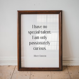 Albert Einstein Poster, Albert Einstein Quote, Inspirational Wall Art, Quote Wall Art, Bedroom Wall Decor, Typography Poster