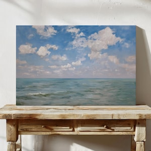 Coastal Wall Art, Ocean Wall Art, Oil Painting Print, Extra Large Wall Art, Canvas Landscape Painting, Beach Wall Art