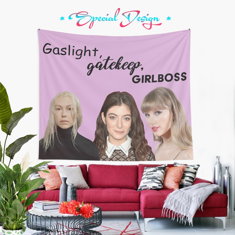 Gaslight Gatekeep Girl Boss Purple Tapestry Etsy UK