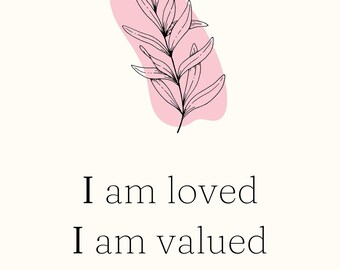 Positive affirmations, positive mindset, minimalist framed art, written art, powerful messages, simple design, downloadable print
