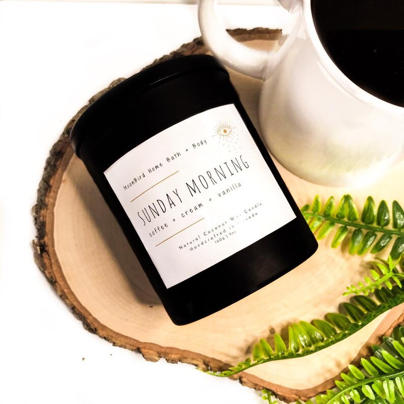 7 oz Candle Delicious Scent Matte Black Candle Unique Candle Sunday Morning Coffee Scented Candle