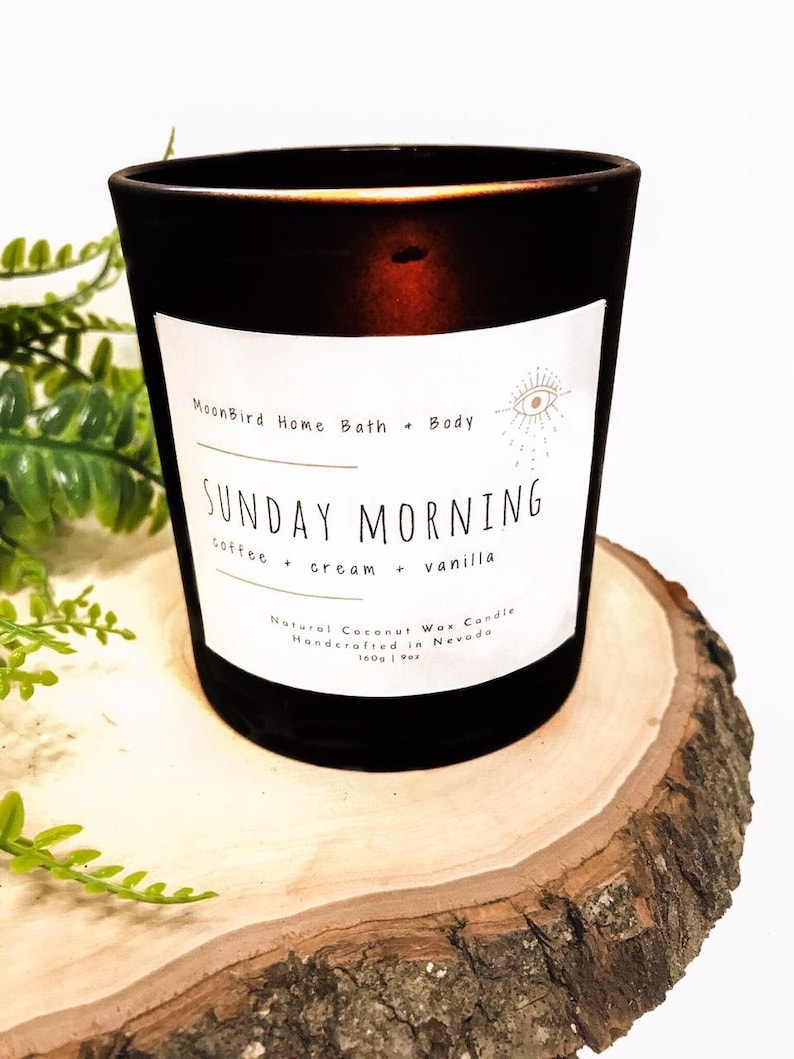7 oz Candle Delicious Scent Matte Black Candle Unique Candle Sunday Morning Coffee Scented Candle