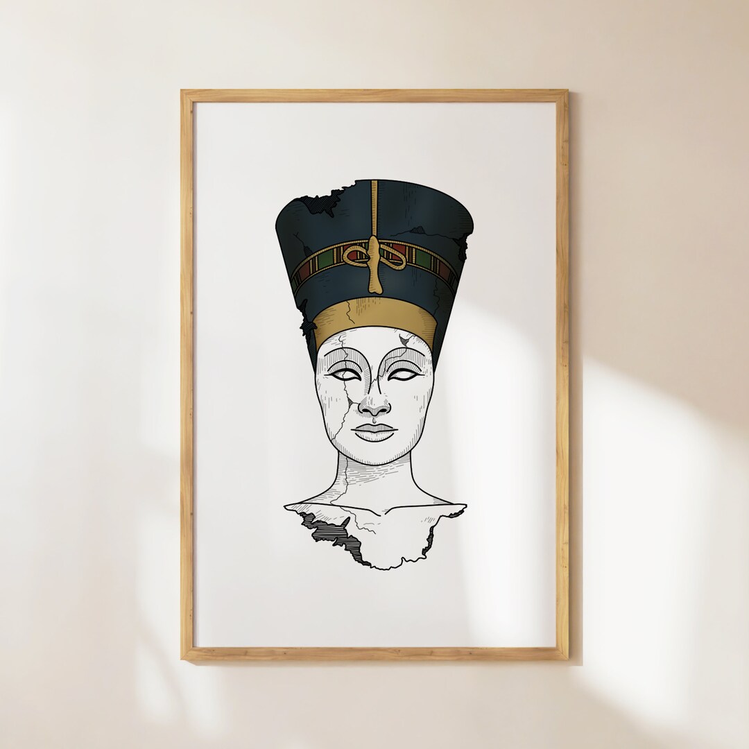 Nefertiti Printable Art, Digital Download, Color | Ancient Egypt, Queen ...