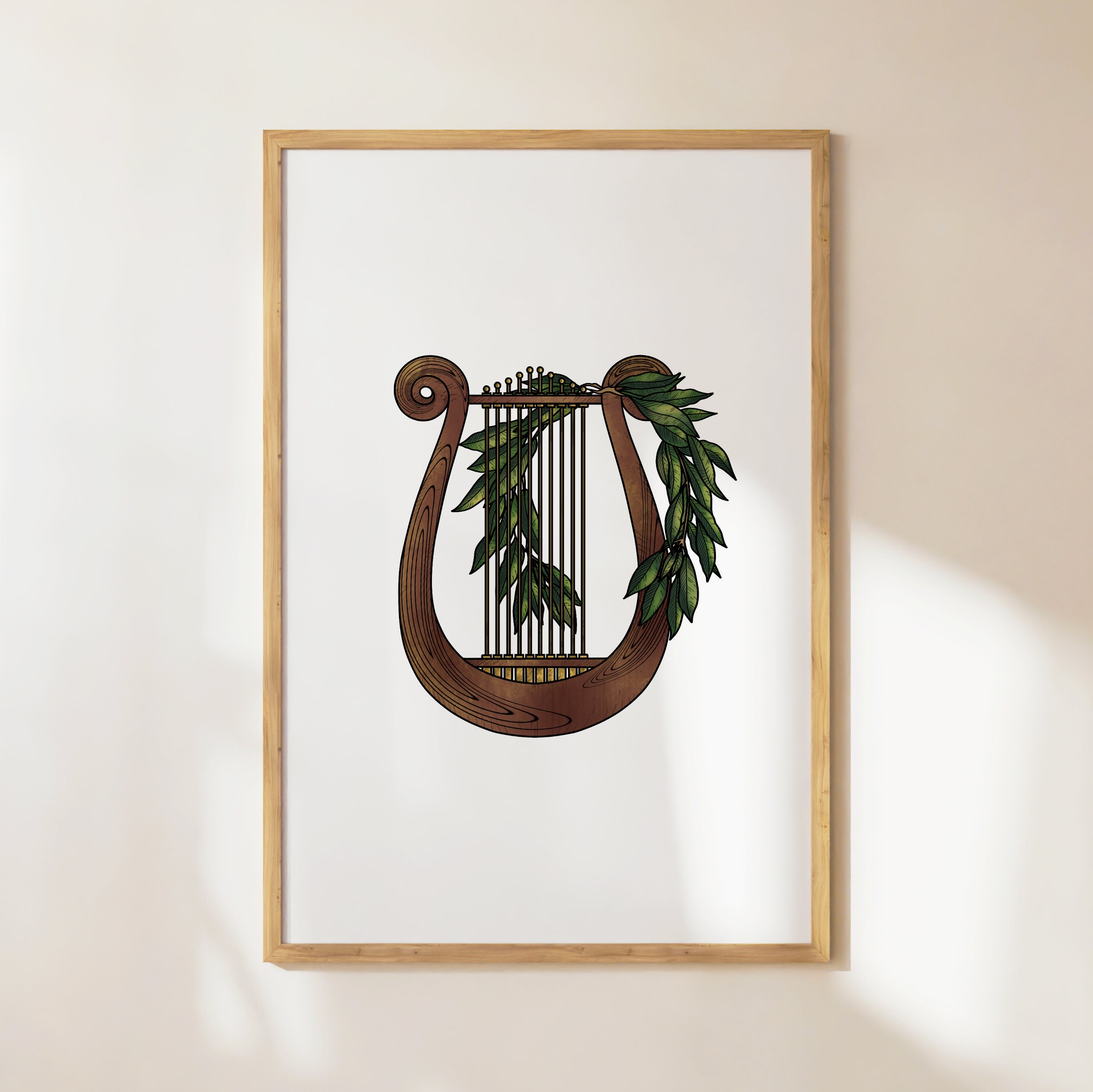 Song of Achilles Lyre & Wreath Printable Art, Digital Download