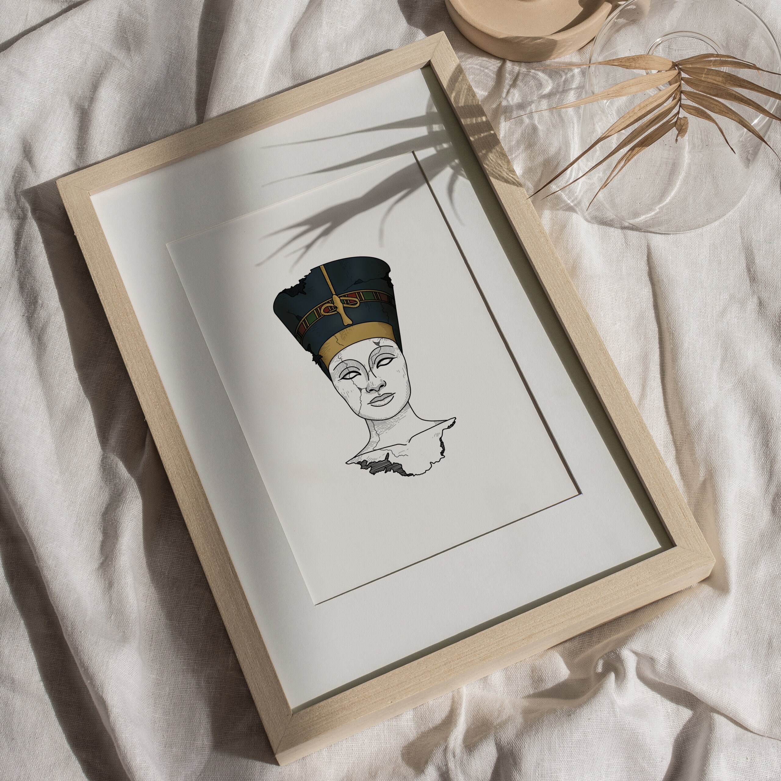 Nefertiti Printable Art, Digital Download, Color | Ancient Egypt, Queen ...