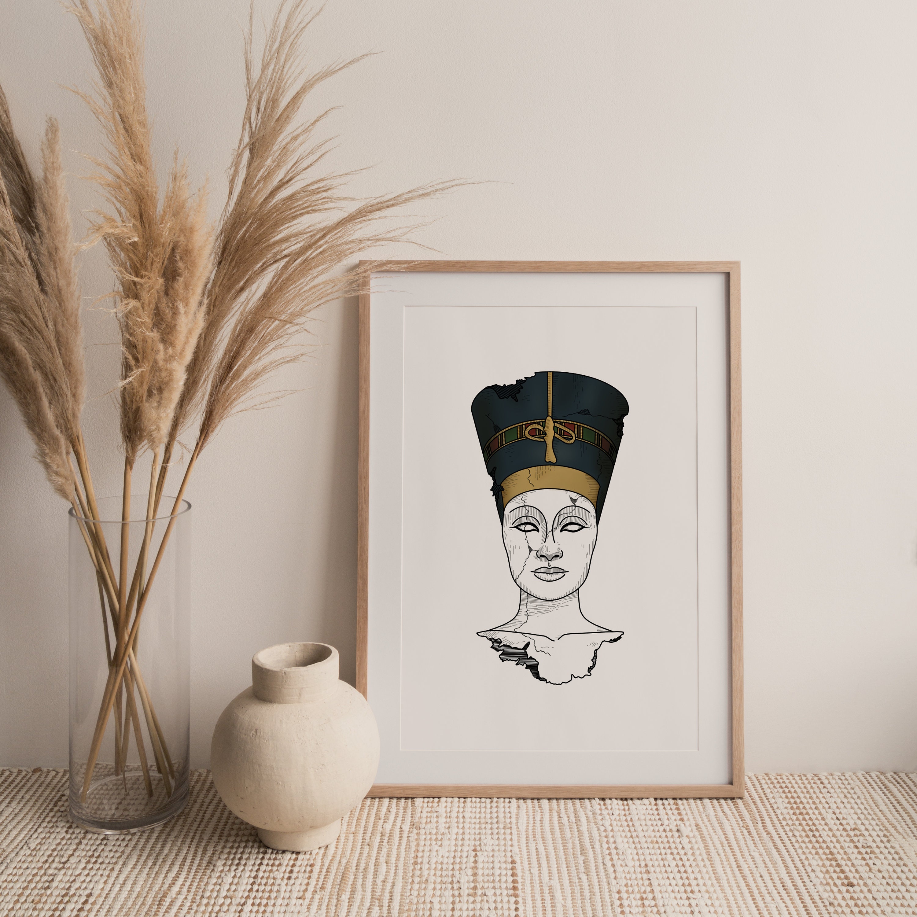 Nefertiti Printable Art, Digital Download, Color | Ancient Egypt, Queen ...