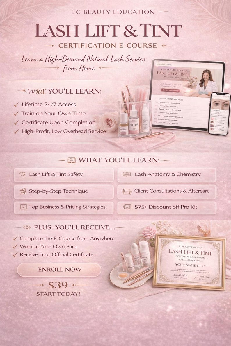 Lash Lift & Tint Online Course + Certificate | Beginner Lash Training ...