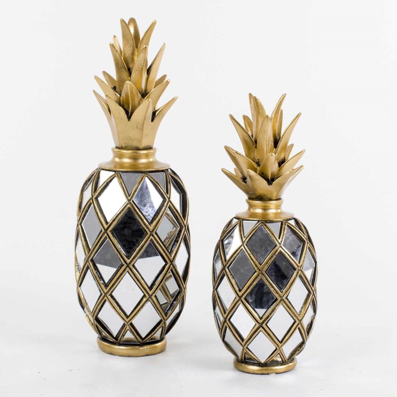 Home Decor Silver Mirrored Pineapple SetPineapple Exclusive Etsy