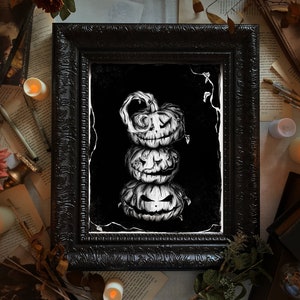 Pumpkin Art Print - Halloween Art - Jack o' Lantern Art - Gothic Print