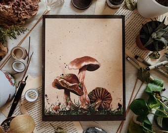 Mushroom Art Print 4 - Cortinarius Rebellus - Botanical Wall Art - Garden Artwork