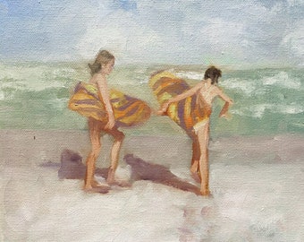 Original art, Oil on Gallery Wrapped Canvas, Ready to hang, Beachscapes, figurative art, figurative oil paintings, oil paintings