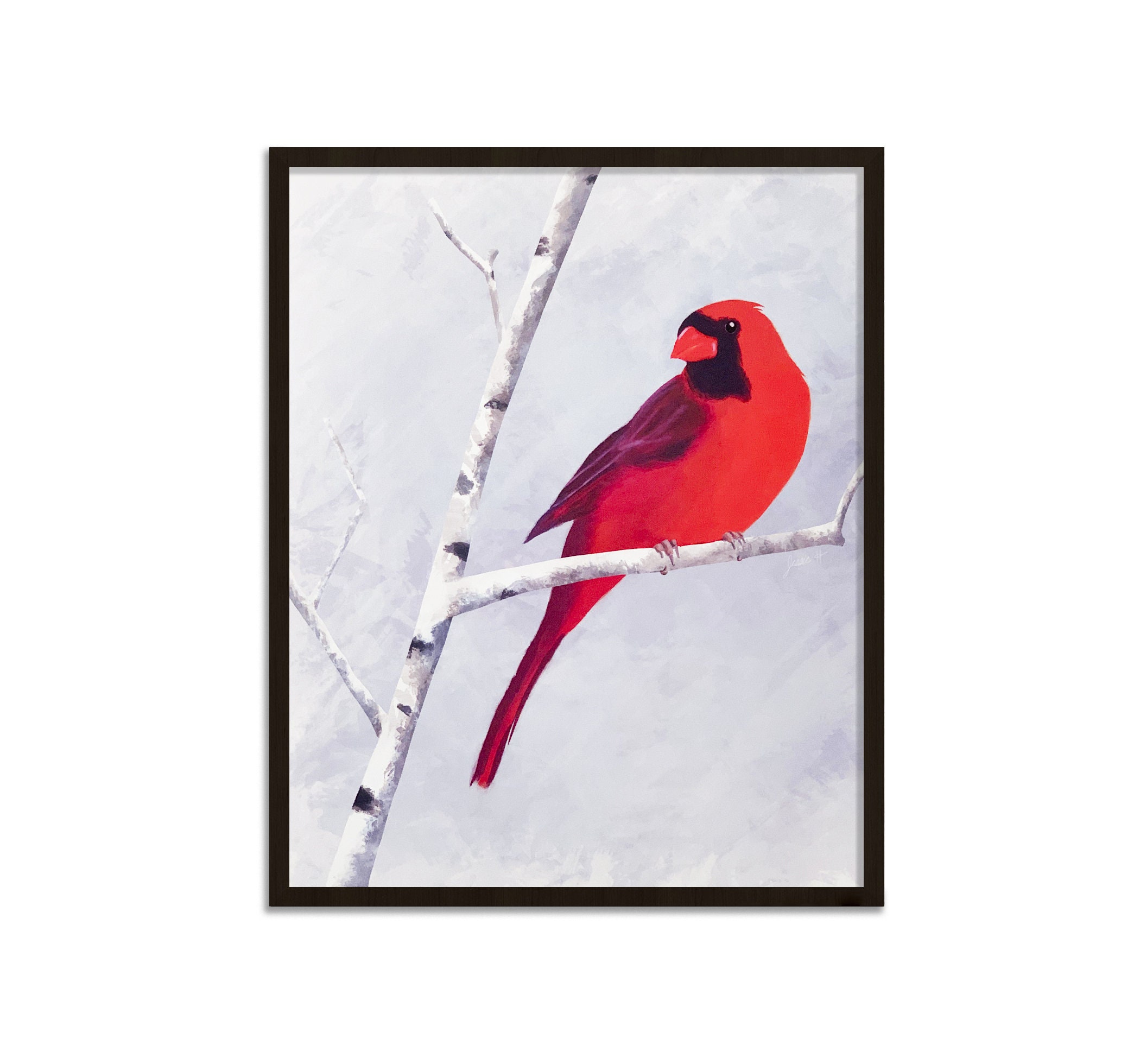 Cardinal Print Illustration Wall Art 8x10 Etsy