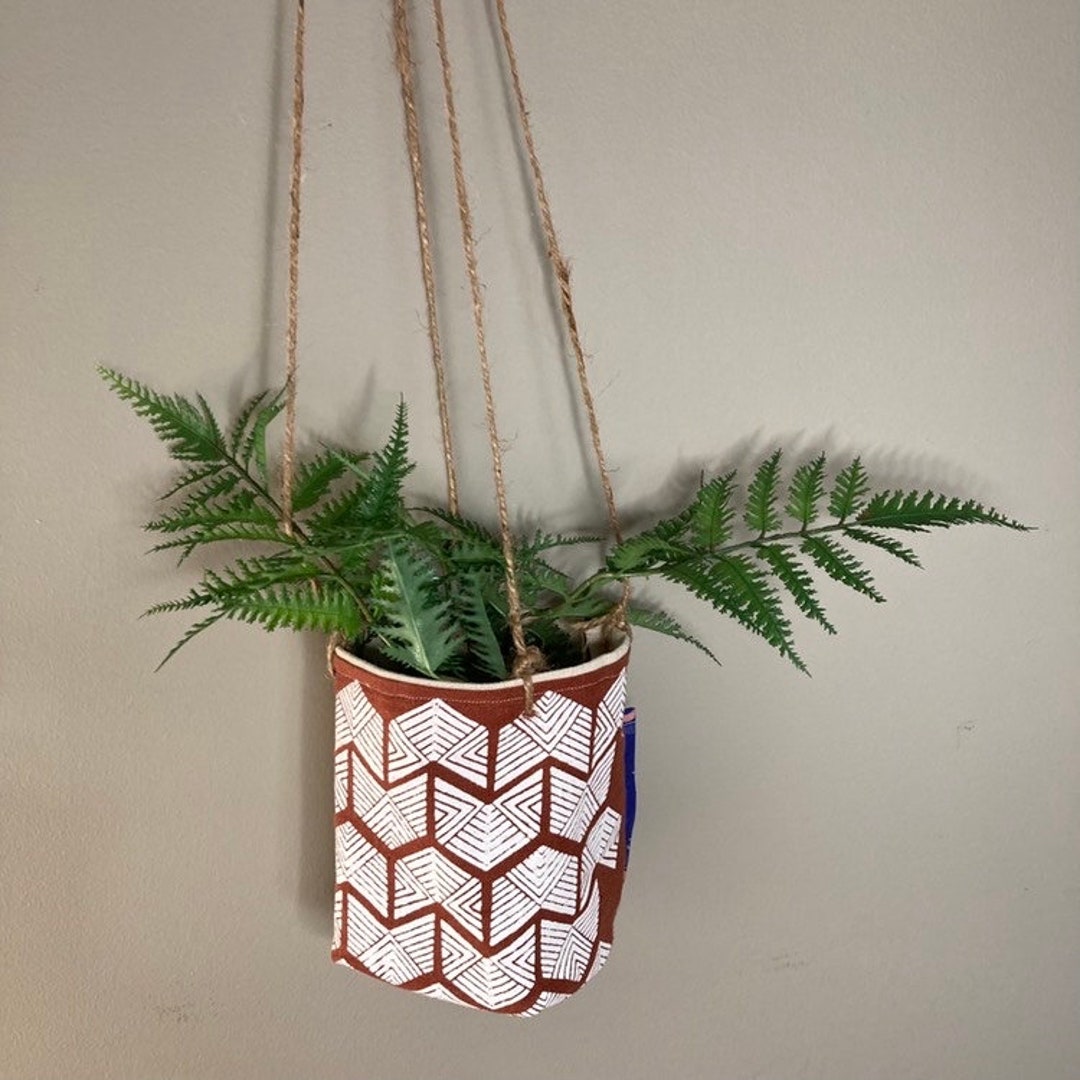 Small Plant Hanger Canvas, Plant Sweater, Holder, Herb Garden, Screen